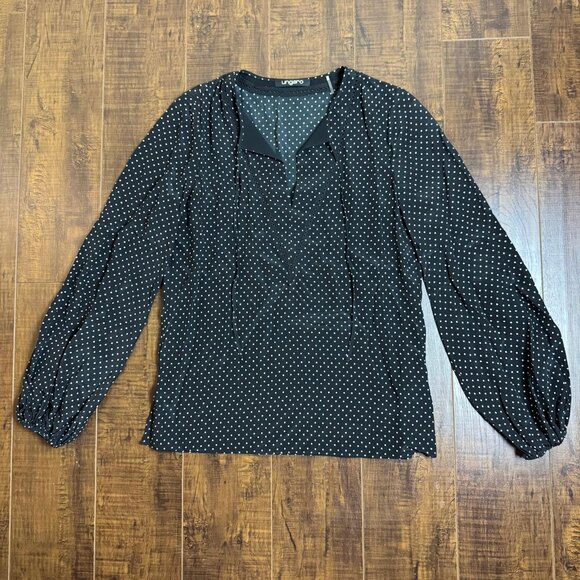 Ungaro 100% Silk Rare Polka Dot Black White Blouse Luxury Designer Women's XS - Picture 1 of 10